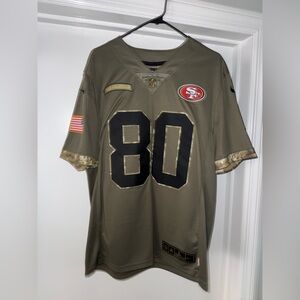 Large Nike SF 49ers #80 Jerry Rice Military Salute Jersey Football Jersey